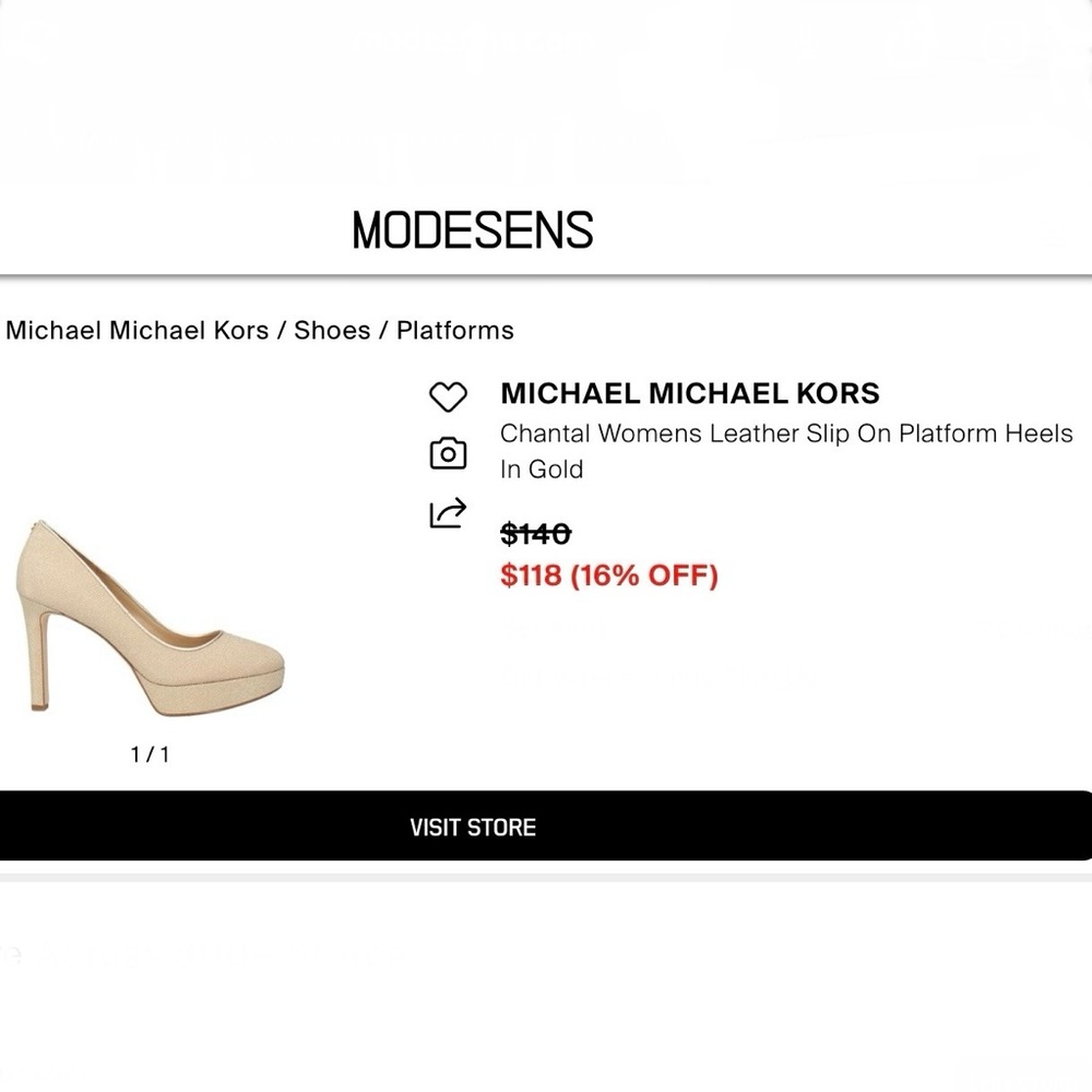 MICHAEL Michael Kors Pale Gold Glitter Chain Mesh Platform Pumps - Picture 2 of 16